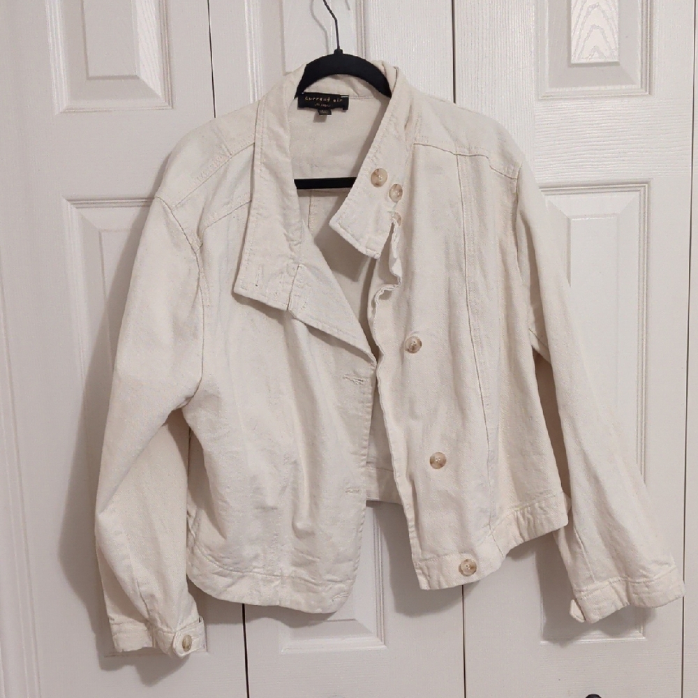 Anthropologie Cream Jean Jacket